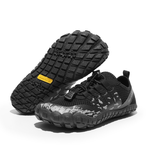 Boys & Girls Lace Up Water Shoes - BLACK-DARK GREY - 4
